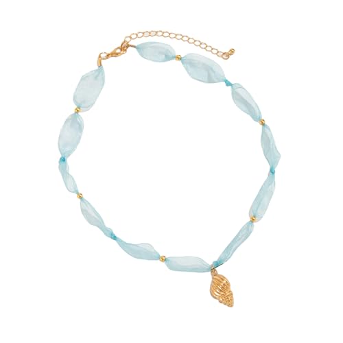 YAOGUI Leichte Halskette mit Marine-Thema, verstellbare Legierung, Schlüsselbeinkette, Schmuck, Geschenke für Frauen, atmungsaktive Legierung mit Muschelakzent, Einheitsgröße, Wie beschrieben, Wie von YAOGUI