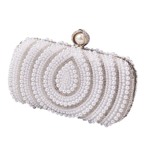 YAOGUI Luxuriöse Schultertasche mit Perlen, modische Abendtasche, Crossbody-Tasche für Cocktailpartys und Versammlungen, weiß, One Size YAOGUI Luxuriöse Schultertasche mit Perlen, modische Abendtasche, Crossbody-Tasche für Cocktailpartys und Versammlungen, weiß, One Size von YAOGUI