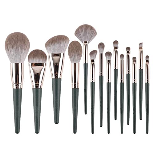 YAOGUI Make-up-Pinsel, grünes Make-up-Pinsel-Set, Mischpinsel, Gesichtspuder, Rouge, Concealer, Lidschatten, Lippenstift, Make-up-Pinsel-Set von YAOGUI