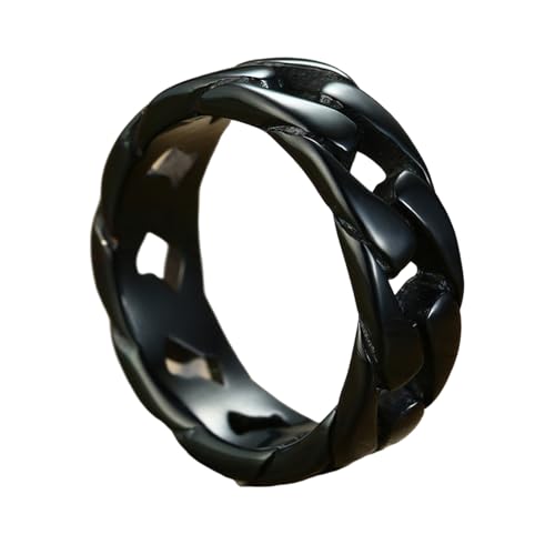 YAOGUI Motorrad-inspirierte Titan-Stahl-Kettenringe mit hohlen Designs für Damen und Herren, Schmuck, verstellbare Größe, Paare, industrielle Kettenringe, K, Wie beschrieben, Wie beschrieben von YAOGUI