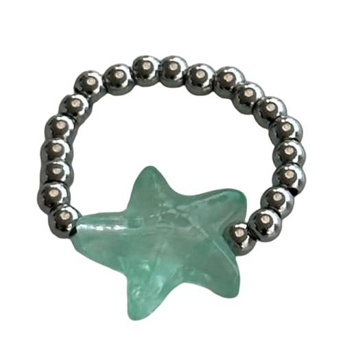 YAOGUI Perlen-Halskette, Seestern-Ringe, ästhetischer Schmuck, Seestern-Perlenschmuck, geeignet für lässige oder formelle Ringe von YAOGUI