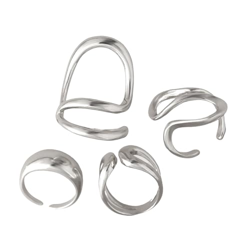 YAOGUI Set Von 4 Unregelmäßigen Dating Ringen Verstellbaren Fingerringen Geometrische Offene Ringe Fingerschmuck Für Party Und Täglich Geeignet YAOGUI Set Von 4 Unregelmäßigen Dating Ringen Verstellbaren Fingerringen Geometrische Offene Ringe Fingerschmuck Für Party Und Täglich Geeignet von YAOGUI