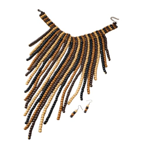 YAOGUI Statement Schmuck Perlen Halskette Und Ohrringe Set Long Quastenstile Hochzeit Schmuck Holzperle Textur Für Frauen Mädchen Mode Für Frauen YAOGUI Statement Schmuck Perlen Halskette Und Ohrringe Set Long Quastenstile Hochzeit Schmuck Holzperle Textur Für Frauen Mädchen Mode Für Frauen von YAOGUI