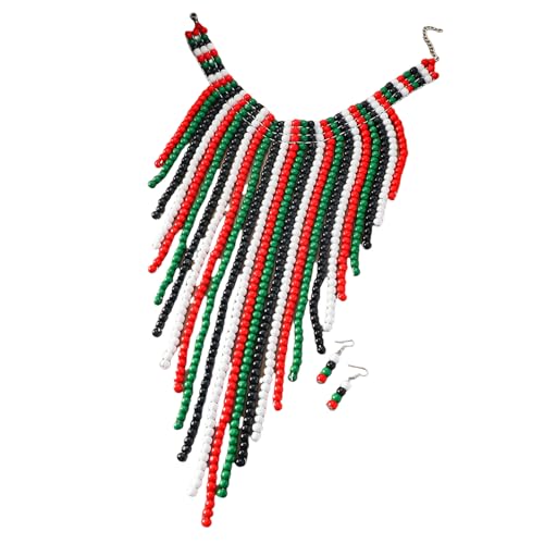 YAOGUI Statement Schmuck Perlen Halskette Und Ohrringe Set Long Quastenstile Hochzeit Schmuck Holzperle Textur Für Frauen Mädchen Mode Für Frauen YAOGUI Statement Schmuck Perlen Halskette Und Ohrringe Set Long Quastenstile Hochzeit Schmuck Holzperle Textur Für Frauen Mädchen Mode Für Frauen von YAOGUI