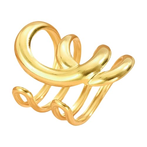YAOGUI Stilvolle Hohlringe Mit Unregelmäßigen Linien Modes Statement Ringe Edelstahltextur Geeignet Für Den Täglichen Kleidung Fingerschmuck Geeignet von YAOGUI