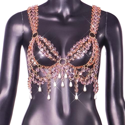 YAOGUI Stylish Acryl Trägerloser Ernte Top Halskette Lebendige Acrylkreise Perlen Anhänger Körperkette Charme Für Mode Damen Personalisierte Halskette von YAOGUI