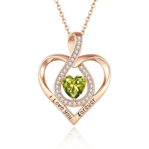 YAOGUI Trendige Herzkette Mit Geburtsstein Zirkon Anhänger Verstellbarer Länge Heckchain Einzigartige Geschenk Trendy Frauenschmuck YAOGUI Trendige Herzkette Mit Geburtsstein Zirkon Anhänger Verstellbarer Länge Heckchain Einzigartige Geschenk Trendy Frauenschmuck von YAOGUI