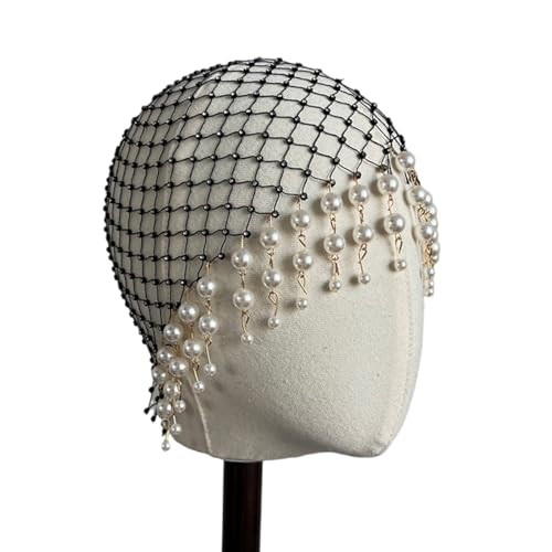 YAOGUI Weiche Und Sichere Perlen Tassels Haarhut Exquisite Perlen Tassels Kopfbedeckung Handgefertigtes Hohlausgang Designs Für Raffinierte Haar Accessoire von YAOGUI