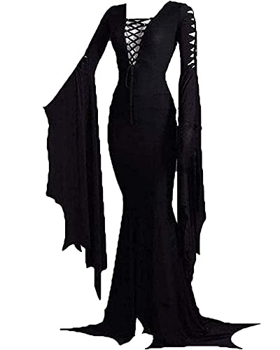 YAOHUOLE Halloween Family Kostüm Erwachsene Damen Halloween Partykleid Vampirkostüm Schwarz M von YAOHUOLE