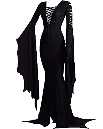 YAOHUOLE Kostüm für Damen Halloween Floor Dress Sexy Vampirkostüm Schwarz L von YAOHUOLE