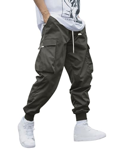YAOHUOLE Herren Cargohose Lang Dunkelgrau M YAOHUOLE Herren Cargohose Lang Dunkelgrau M von YAOHUOLE