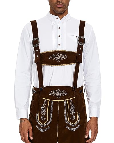 YAOHUOLE Baumwolle Leinenhemden Herren Langarm Trachtenhemd Herren Oktoberfest Hemd Herren Weiß XL von YAOHUOLE