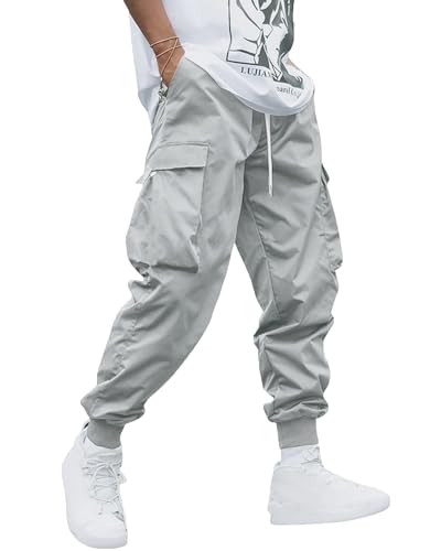 YAOHUOLE Cargo Hosen Herren Lang Leichte Herren Arbeitshose Lockere Freizeithose für Urlaub Grau M YAOHUOLE Cargo Hosen Herren Lang Leichte Herren Arbeitshose Lockere Freizeithose für Urlaub Grau M von YAOHUOLE
