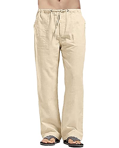YAOHUOLE Herren Baggy Haremshose Herren Leinenhose Lang Freizeithose Herren Loose Fit Khaki 2XL YAOHUOLE Herren Baggy Haremshose Herren Leinenhose Lang Freizeithose Herren Loose Fit Khaki 2XL von YAOHUOLE