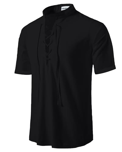 YAOHUOLE Leinen Hemd Herren Kurzarm Sommerhemd Herren Kurzarm Sommer Hemd Herren Slim Fit Schwarz 3XL YAOHUOLE Leinen Hemd Herren Kurzarm Sommerhemd Herren Kurzarm Sommer Hemd Herren Slim Fit Schwarz 3XL von YAOHUOLE