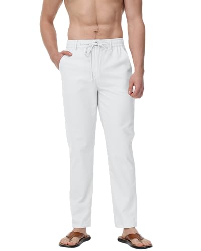 YAOHUOLE Leinenhose Herren Lang Herren Leinenhose Lang Leicht Sommerhose Leinen Freizeithose Herren Weiß 2XL YAOHUOLE Leinenhose Herren Lang Herren Leinenhose Lang Leicht Sommerhose Leinen Freizeithose Herren Weiß 2XL von YAOHUOLE