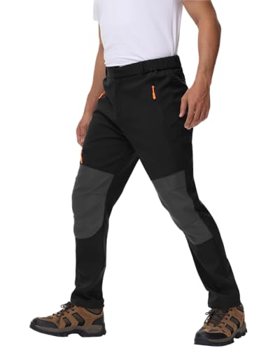 YAOHUOLE Softshellhose Herren Wasserdicht Outdoorhose Herren Wasserdicht Wanderhose Herren Noir 2XL von YAOHUOLE