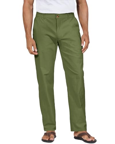 YAOHUOLE Sommerhose für Herren, große Größen, Freizeithose, Herren, Hose mit Tasche, Armeegrün, 3XL, Armeegrün, 56 von YAOHUOLE