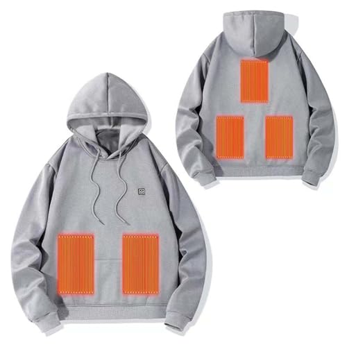 YAOJIWANG Beheizbare Hoodie Jungen Mädchen Kapuzenpullover mit 5 Heizzonen Winter Beheizte Pullover mit 3 Temperaturstufen Winterpullover Jungen und Mädchen Elektrische Beheizte Hoodie mit Kapuze von YAOJIWANG