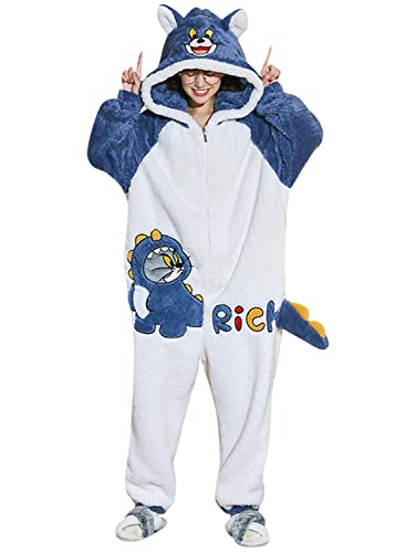 YAOMEI Erwachsene Unisex Jumpsuits, Kostüm Tier Kostüm-Anzug Onesie Nachthemd Schlafanzug Kapuzenpullover Nachtwäsche Cosplay Karton 3D Kigurumi Fastnachtskostuem Party Halloween von YAOMEI