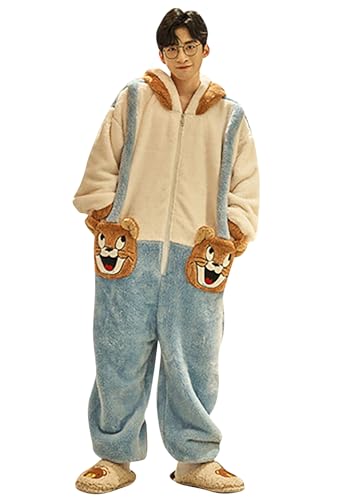 YAOMEI Erwachsene Unisex Jumpsuits, Kostüm Tier Kostüm-Anzug Onesie Nachthemd Schlafanzug Kapuzenpullover Nachtwäsche Cosplay Karton 3D Kigurumi Fastnachtskostuem Party Halloween von YAOMEI