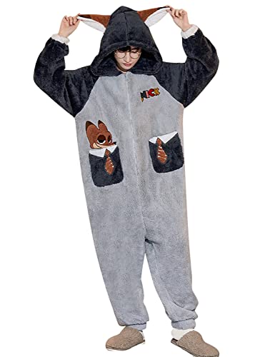 YAOMEI Erwachsene Unisex Jumpsuits, Kostüm Tier Kostüm-Anzug Onesie Nachthemd Schlafanzug Kapuzenpullover Nachtwäsche Cosplay Karton 3D Kigurumi Fastnachtskostuem Party Halloween von YAOMEI