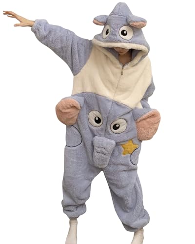 YAOMEI Erwachsene Unisex Jumpsuits, Kostüm Tier Kostüm-Anzug Onesie Nachthemd Schlafanzug Kapuzenpullover Nachtwäsche Cosplay Karton 3D Kigurumi Fastnachtskostuem Party Halloween von YAOMEI