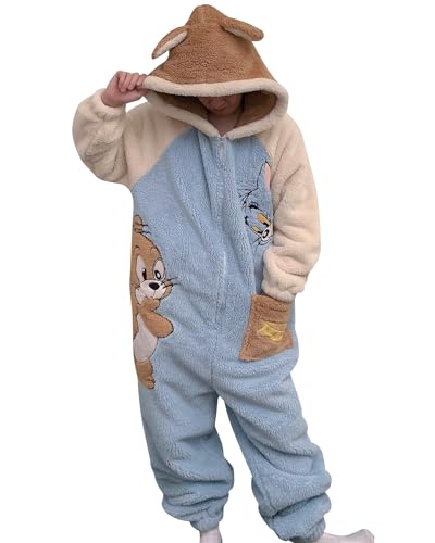 YAOMEI Erwachsene Unisex Jumpsuits, Kostüm Tier Kostüm-Anzug Onesie Nachthemd Schlafanzug Kapuzenpullover Nachtwäsche Cosplay Karton 3D Kigurumi Fastnachtskostuem Party Halloween von YAOMEI