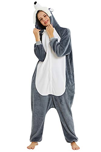 YAOMEI Erwachsene Unisex Overalls, Kostüm Tier Kostüm Anzug Strampler Nachthemd Pyjama Hoodie Nachtwäsche Cosplay Karton 3D Kigurumi Karneval Weihnachten Halloween (XL, B-Heiser) von YAOMEI