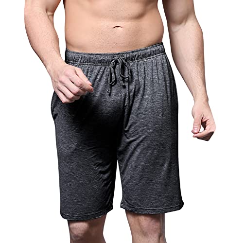 YAOMEI Herren Schlafanzughose Hose Shorts kurz, Modale Baumwolle unterwäsche Boxershorts Nachtwäsche Trunk Pyjamahose verstellbarem Elastik-Bund Taschen Schlafen Freizeit von YAOMEI