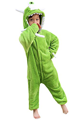 YAOMEI Kinder Unisex Jumpsuits, 2018 Kostüm Tier Onesie Nachthemd Schlafanzug Kapuzenpullover Nachtwäsche Cosplay Kigurum Fastnachtskostuem Weihnachten Halloween (90-100CM(35''-39''), Monocular) von YAOMEI