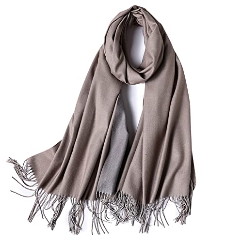 YAOMEI Unisex Damen Herren Pashmina Schal Schlauchschal, 2020 Winter Feinstrick Halstücher Stolen Umschlagtücher Schal Warmes Halstuch (1-DeepGray-Khaki) von YAOMEI