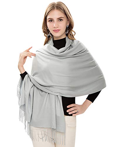 YAOMEI Unisex Damen Herren Pashmina Schal Schlauchschal, 2020 Winter Feinstrick Halstücher Stolen Umschlagtücher Schal Warmes Halstuch (2-Hellgrau) von YAOMEI