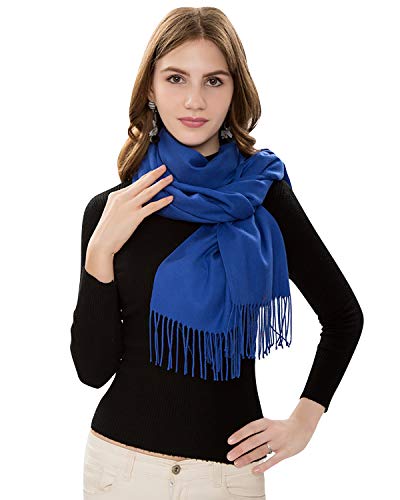 YAOMEI Unisex Damen Herren Pashmina Schal Schlauchschal, 2020 Winter Feinstrick Halstücher Stolen Umschlagtücher Schal Warmes Halstuch (2-Königsblau) von YAOMEI