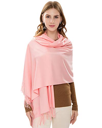 YAOMEI Unisex Damen Herren Pashmina Schal Schlauchschal, 2020 Winter Feinstrick Halstücher Stolen Umschlagtücher Schal Warmes Halstuch (2-Rosa) von YAOMEI