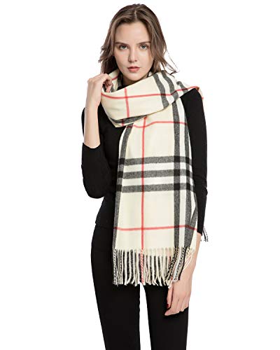 YAOMEI Unisex Damen Herren Pashmina Schal Schlauchschal, 2020 Winter Feinstrick Halstücher Stolen Umschlagtücher Schal Warmes Halstuch (Lattice-Beige) von YAOMEI