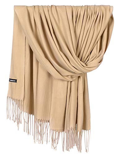 YAOMEI Unisex Damen Herren Schal Schlauchschal, 2018Winter Feinstrick Halstücher Stolen Umschlagtücher Schal Warmes Halstuch (78.74 * 27.56 Zoll (200cm * 70cm), Beige) von YAOMEI