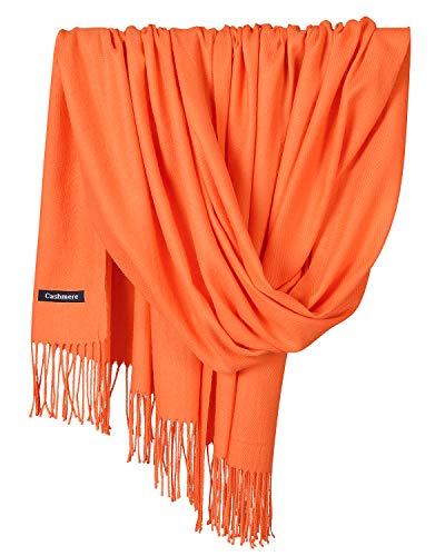 YAOMEI Unisex Damen Herren Schal Schlauchschal, 2018Winter Feinstrick Halstücher Stolen Umschlagtücher Schal Warmes Halstuch (78.74 * 27.56 Zoll (200cm * 70cm), Orange) von YAOMEI