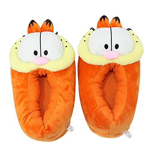 YAOMEI Unisex Hausschuhe Kinder Junge Mädchen, 3D Einhorn Weiche Pantoffeln Plüsch Krabbelschuhe Babyschuhe Winter Slippers (Garfield, little_kid, one_size, alpha, eu_footwear_size_system, medium) von YAOMEI