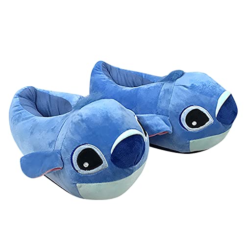 YAOMEI Unisex Hausschuhe Kinder Junge Mädchen, 3D Einhorn Weiche Pantoffeln Plüsch Krabbelschuhe Babyschuhe Winter Slippers (Stitch, little_kid, one_size, alpha, eu_footwear_size_system, medium) von YAOMEI