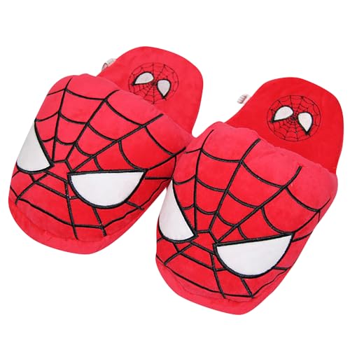 YAOMEI Unisex Hausschuhe Kinder Junge Mädchen, Weiche Pantoffeln Plüsch Krabbelschuhe Babyschuhe Slippers (Spiderman, Grundschulkind, Damen, Einheitsgröße, Alphanumerisch, EU Schuhgrößensystem, M) von YAOMEI