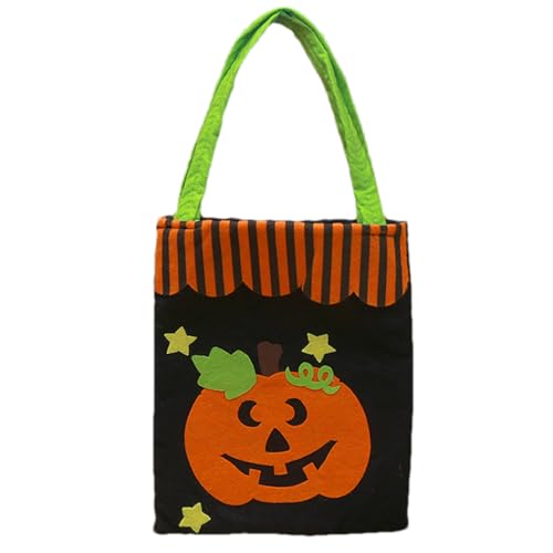 YAOPIU Halloween Süßigkeitentüten, Halloween Snacktasche, Wiederverwendbare Vlies Tragetasche Für Einkäufe & Snacks Erwachsene Kinder Party von YAOPIU