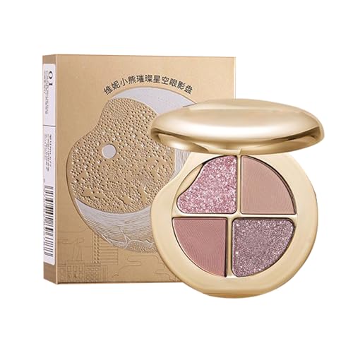 YAOPIU Lidschatten Palette - 4-in-1 Lidschatten Palette mit Glanz und | Langhaltiges Rouge Highlighter Glanz für Gesicht Reise Teenager und Erwachsene Frauen von YAOPIU