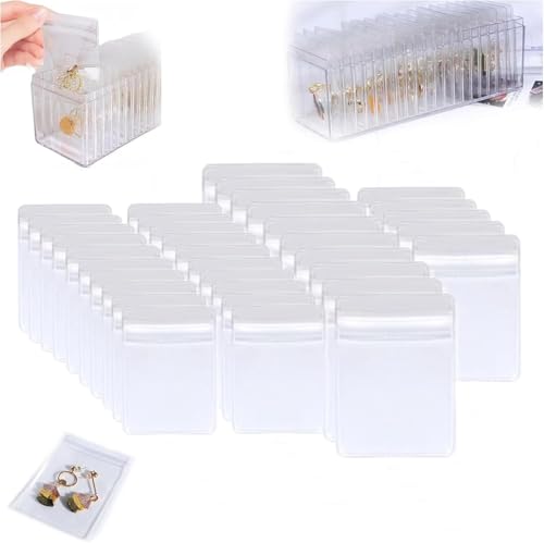 YAOSHER Schmuckschatulle aus Acryl, Schmuckaufbewahrung mit 20 tragbaren, anlaufgeschützten Schmuckbeuteln, Schmuck-Organizer für unterwegs, transparenter Schmuck-Organizerhalter für Mädchen von YAOSHER