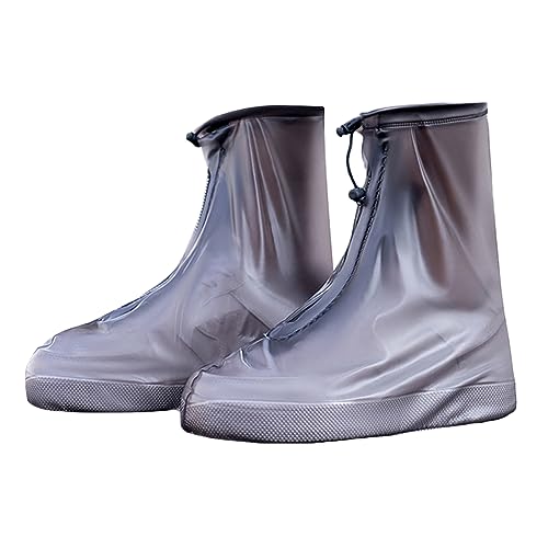 2 Paar Überschuhe Regenüberschuhe Wiederverwendbare Rutschfeste Galoschen Reißverschluss Regenschutz für Schuhe Wasserdicht Schuhüberzieher Damen Herren Überziehschuhe für Regen Schnee Matsch B 3XL von YAOTT