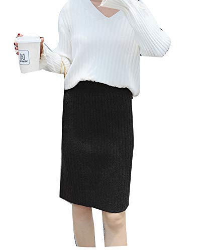 Damen Herbst und Winter Stretch Einfarbig Bleistiftrock Strickrock Bodycon Herbst Winter Enge Röcke Schwarz kurz Eine Größe Damen Herbst und Winter Stretch Einfarbig Bleistiftrock Strickrock Bodycon Herbst Winter Enge Röcke Schwarz kurz Eine Größe von YAOTT