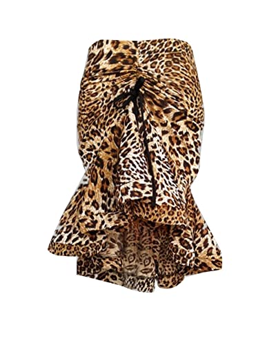 Damen Röcke Salsa-Tango-Ballsaal-Rock Irregulär Bodycon Rock mit Kordelzug Latin Dance Flamenco-Kostüm Tanzkleidung Rüschen-Swing Rockabilly Tanzrock BaowenDanYu von YAOTT