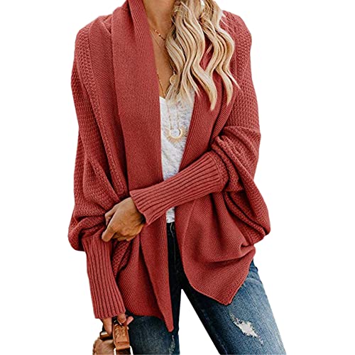 Damen Strickjacke Herbst Winter Cardigan Top Langarm Casual Offene Front Cardigan Female Solid Casual Mantel Strickpullover Lang Strickmantel Strickcardigan Sweater Jacket Outwear Farbe 14 One Size von YAOTT