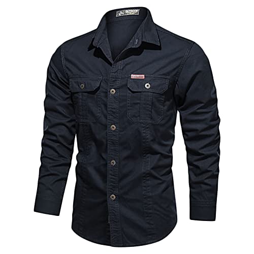 Herren Outdoor Tactical Hemd - Langarm Shirts Atmungsaktiv Armee Hemd Leicht Funktionshemd Arbeitshemd Brusttasche Hemden Wandern Angeln Freizeithemd,Blau,4XL Herren Outdoor Tactical Hemd - Langarm Shirts Atmungsaktiv Armee Hemd Leicht Funktionshemd Arbeitshemd Brusttasche Hemden Wandern Angeln Freizeithemd,Blau,4XL von YAOTT