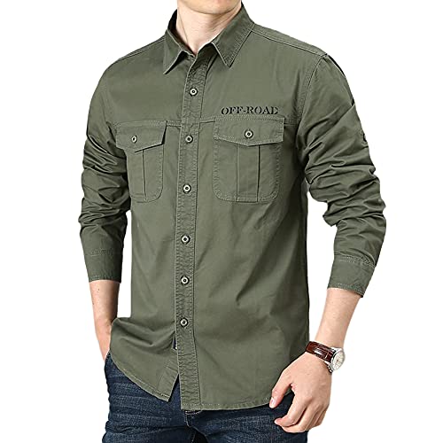 Herren Tactical Hemd Militär Hemd Funktionshemd Outdoor Langarm Hemd Atmungsaktiv Armee Hemd Männer Freizeithemde Angelhemd Arbeitshemd Cargo Shirts Frühling Herbst Lose Langarmhemd mit Taschen von YAOTT